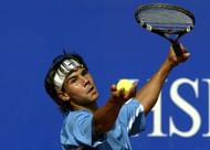 Rafael Nadal serves at the 2003 Monte Carlo Masters